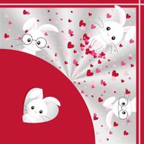 Saco Express 37,5x37,5cm para Ovos Coração de 250g a 350g - Amor de Coração - 05 unidades - Cromus Páscoa - Rizzo Emba