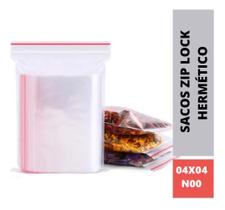Saco Fechamento Zip Lock 4x4 N00 Fecho Hermético 600 Sacos