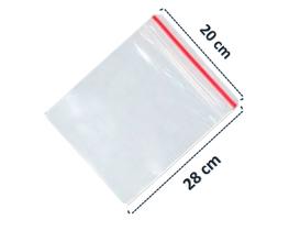 Saco Fecho Zip Saquinho 0,08 Plástico 20x28 100 Unidades