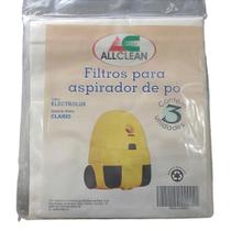 SACO FILTRO DESCARTÁVEL PARA ASPIRADOR DE PÓ ELETROLUX CLARIO Contém 3 unidades SACO FILTRO DESCARTÁVEL PARA ASPIRADOR DE PÓ ELETROLUX CLARIO Contém 3 unidades
