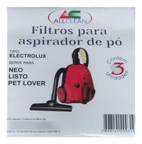 Saco filtro para aspirador de pó ALLCLEAN compatível com Eletrolux (MODELOS: NEO / LISTO / PET LOVER) - Mdl