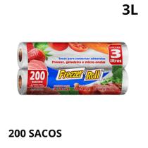 Saco freezer 3 litros dover roll 2 rolos com 100 unidades cada ideal para conservação de alimentos