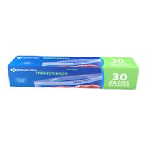 Saco Freezer Bags Fecho Duplo Médio 26,8x27,9cm Caixa 30un