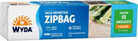 Saco Hermético Zipbag Pequeno Wyda 17x15cm Com 15 Unidades
