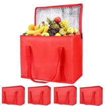 Saco isolado para entrega de alimentos Bodaon X-Large, pacote com 5 unidades, vermelho Saco isolado para entrega de alimentos Bodaon X-Large, pacote com 5 unidades, vermelho