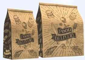 Saco Kraft 80G Impresso Delivery 22X14X35 Cm Pacote Com 100