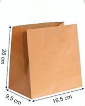 Saco Kraft Delivery Liso "M2" 26x19,5x9,5cm - 90gr 50 Unid