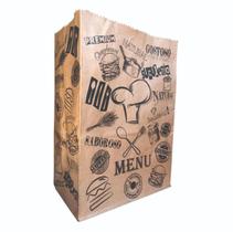 Saco Kraft Médio Para Delivery, Viagem - Modelo Menu - 100Un