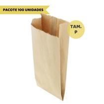 Saco kraft pacote 100 unidades premium tamanho p 5,8 litros