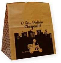 Saco Kraft pardo para Transporte Delivery Grande 31x34x19,5cm com 150 Unidades