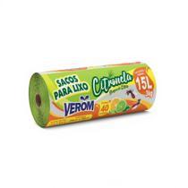 Saco Lixo 15L Citronela Perfumado 40 Unidades 39x58
