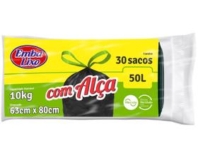 Saco Lixo com Alça 50 litros Com 30 sacos Embalixo 63cmx80cm