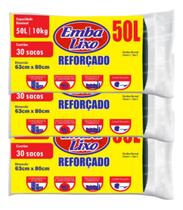 Saco Lixo Embalixo Super Reforçado Preto 50l C/ 30 + Brinde