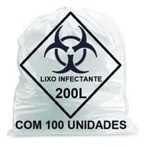 Saco lixo hospitalar infectante 200l c/100 branco embalac