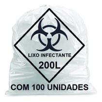 Saco lixo hospitalar infectante 200l c/100 branco embalac Saco lixo hospitalar infectante 200l c/100 branco embalac