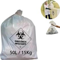 Saco Lixo Hospitalar Para Resíduos Infectantes 50L - 100 Unidades