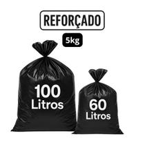 Saco lixo preto 100 lts reforcado 5kg