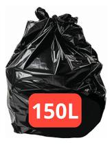 Saco Lixo Preto Forte Super Reforçado 150 Litros - 100und