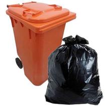 Saco Lixo Preto Reforçado 300 Litros P/ Tambor Lixeira Roda