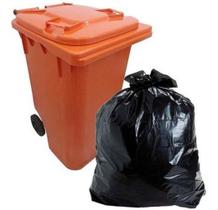 Saco Lixo Preto Reforçado 300 Litros Tambor Lixeira Rodas