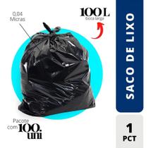 Saco Lixo Resistente Fino 100Lts Boca Larga Com 100 Uni Full Saco Lixo Resistente Fino 100Lts Boca Larga Com 100 Uni Full
