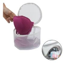 Saco Máquina Lavar Redondo Roupa Intima 12x18 Zíper Sutiã