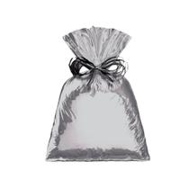 Saco metalizado para presente prata 40x46 cm. Com 100 un. Saco metalizado para presente prata 40x46 cm. Com 100 un.