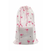 Saco organizador impermeável 20x30cm de flamingo com cordão porta objetos de viagens bolsa multiuso