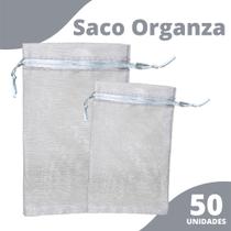 Saco Organza - Saquinho 10x15 Prata C/50 Para Lembrancinha - Nybc
