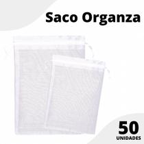 Saco Organza - Saquinho Branco 20x30 cm - C/ 50 Para Lembrancinha - BRX