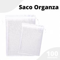 Saco Organza - Saquinho Branco 7x9 cm - C/ 100 Para Lembrancinha - BRX