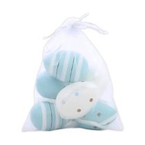 Saco Ovos Páscoa Azul Branco 8cm Enfeite de Pendurar - 6 Un