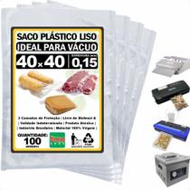 Saco P/ Embalar À Vácuo 40x40 15 Micras C/ 100 Un P/ Freezer Saco P/ Embalar À Vácuo 40x40 15 Micras C/ 100 Un P/ Freezer