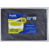 Saco p/ Lixo 100 Litros Preto - 20 embalagens c/ 5 unidades - Pratik