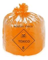 Saco P Residos Tóxicos/ Infectantes Laranja 100 Un 50 Lit