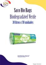 Saco Pack Lixo 30 L Bio Bags Biodegradável Verde c/30 unid. - Extrusa - saco lixo sustentável (4258)