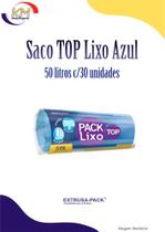 Saco Pack Lixo TOP Azul 50 litros c/30 unid. - Extrusa - saco lixo sustentável, reciclagem (1832)