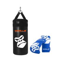 Saco Pancada Boxe Luva Bate Saco Kit Muay Thai Infantil Criança Menino Menina Gorilla