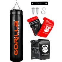 Saco Pancada Grande Boxe Muay Thai Profissional 160cm 2 Pares Luva Bate Saco Adulto Suporte Gorilla