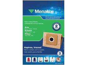 Saco para Aspirador de Pó Arno/Britânia/Philco (semelhante) Menalux 03 Unidades