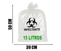 Saco para infectante branco 15l 39x50 4 micra 100unid