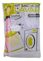 Saco Para Lavar Roupas Delicadas 3 Peças 50x60cm