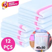Saco Para Lavar Roupas Delicadas Peça Íntima Saquinho Com Ziper 40X50 Proteção E Organização Saco Para Lavar Roupas Delicadas Peça Íntima Saquinho Com Ziper 40X50 Proteção E Organização