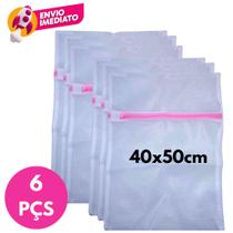 Saco Para Lavar Roupas Delicadas Peça Íntima Saquinhos Com Ziper 40X50 Proteção E Organização Saco Para Lavar Roupas Delicadas Peça Íntima Saquinhos Com Ziper 40X50 Proteção E Organização