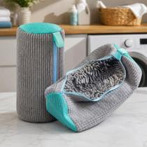 Saco Para Lavar Tênis Na Máquina Bolsa Protetora Calçados Anti Impacto Anti Deformação Zíper Resistente Lavagem Segura