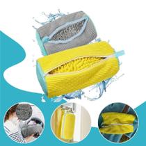 Saco Para Lavar Tênis Na Máquina De Lavar Protetor Reforçado Com Cerdas De Limpeza E Zíper Bolsa De Lavagem Para Calçado