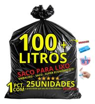Saco Para Lixo 100l Embalixo 25 Un Super Economico + Brinde