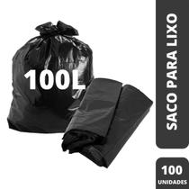 Saco para lixo 100l preto (75 x 105 x 1,3) c/100 - innovaplast