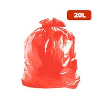 Saco para Lixo 20 Litros Coleta Seletiva Especial Vermelho com 100 unidades