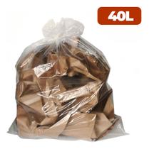 Saco Para Lixo 40 Litros Comum Transparente Com 100 Unidades
